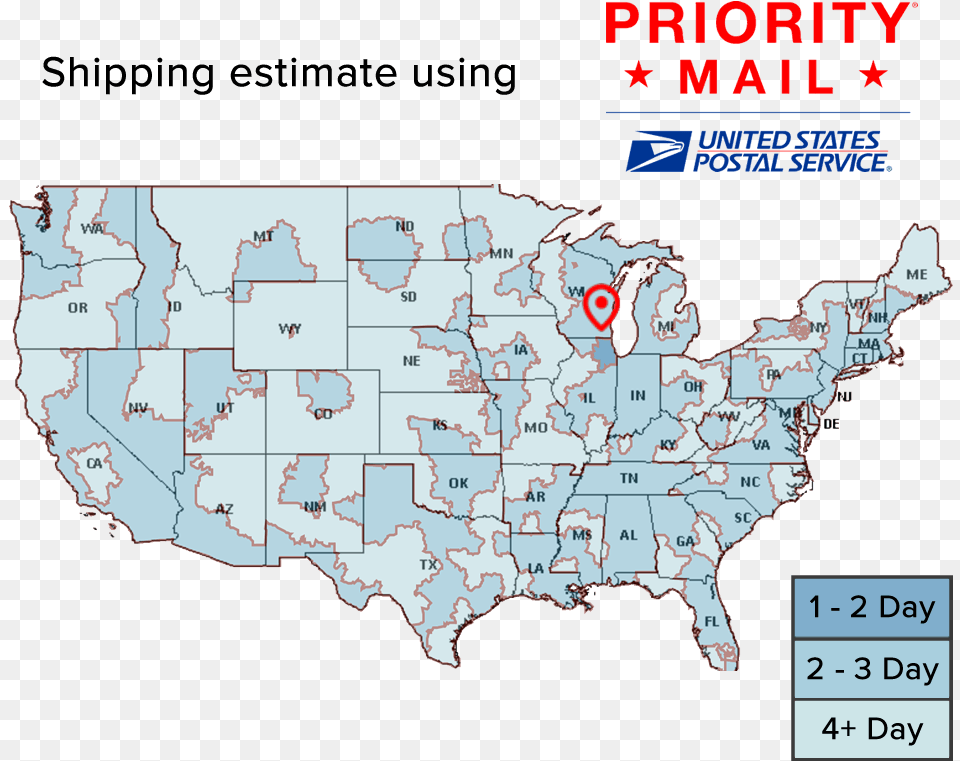Shipping Times Usps Priority Abc Espn2 Coverage Map, Atlas, Chart, Diagram, Plot Free Transparent Png