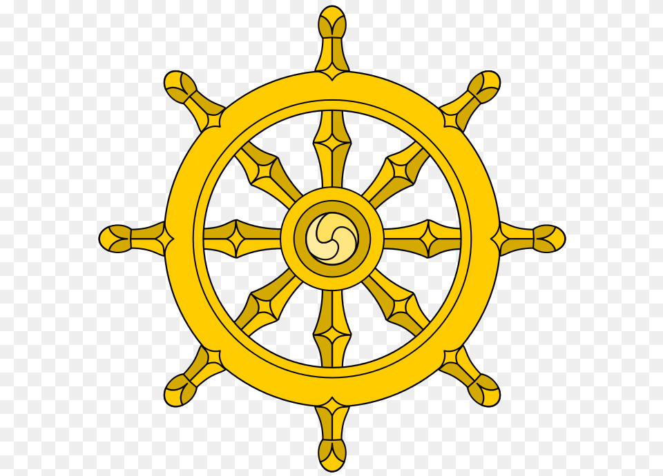 Ships Wheel With Eight Spokes Represents The Noble Eightfold Path, Steering Wheel, Transportation, Vehicle, Chandelier Png