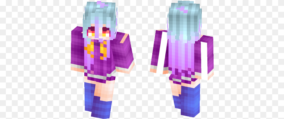 Shiro No Game Life Minecraft Skin For Shiro Minecraft Skin, Person, Purple Png Image