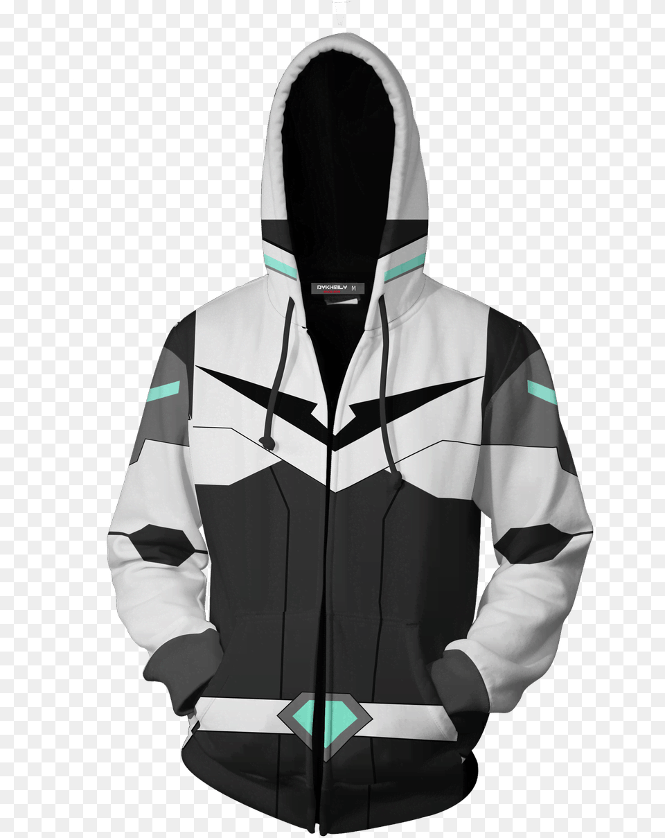 Shiro Voltron Legendary Defender Cosplay Zip Up Hoodie Jacket, Clothing, Coat, Hood, Knitwear Png Image