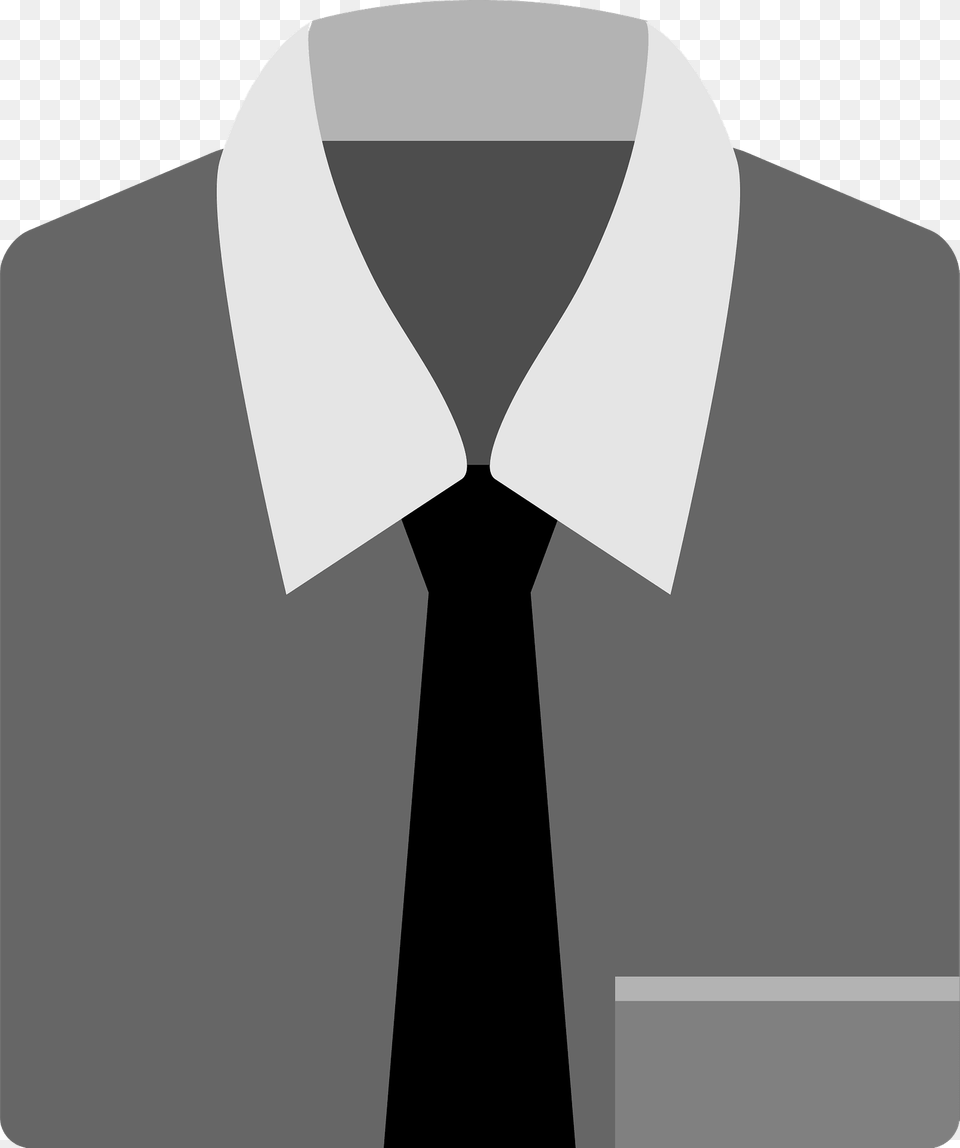 Shirt And Necktie For Business Clothes Grayscale Clipart, Accessories, Clothing, Dress Shirt, Formal Wear Free Png Download