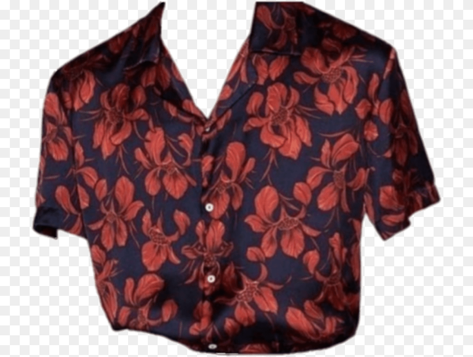 Shirt Hawaiian Hawaiianshirt Freetoedit Zara Red Flower Shirt Men, Blouse, Clothing, Pattern, Beachwear Free Transparent Png