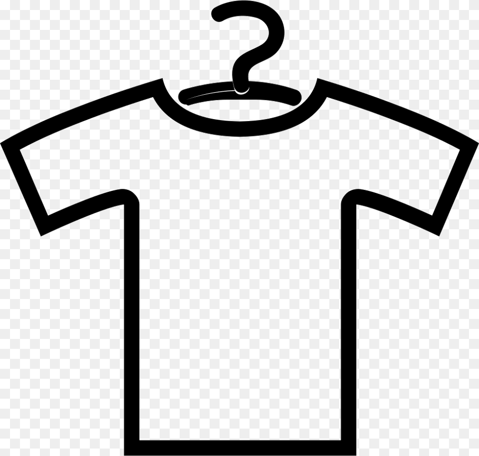 Shirt Outline With Hanger Clothes With Hanger Icon, Clothing, T-shirt, Bow, Weapon Free Png Download