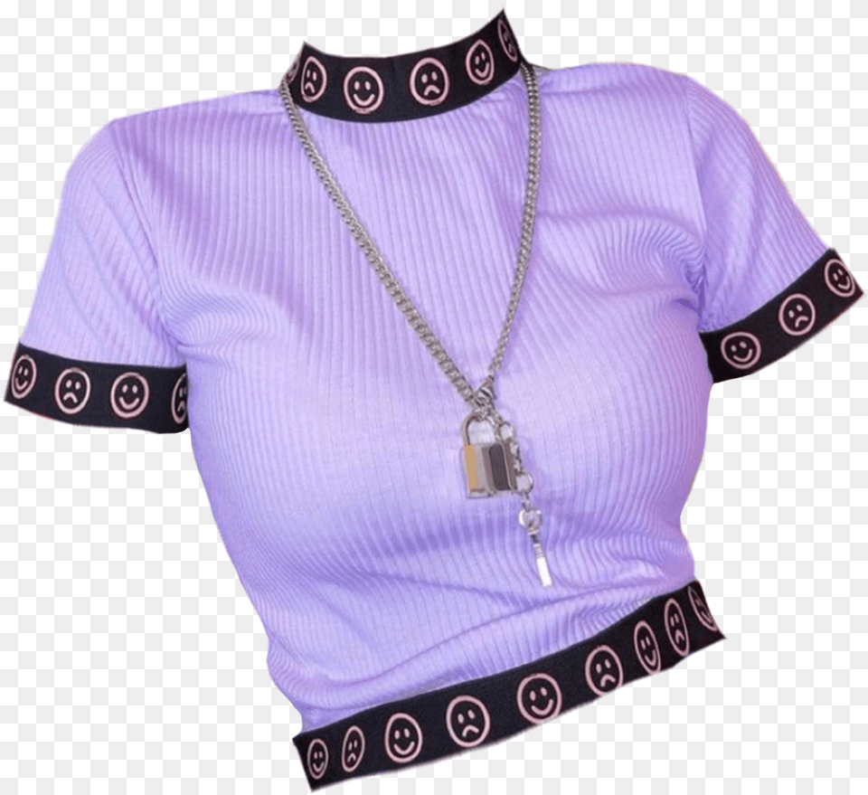 Shirt Purple Black Cute Fashion Clothespng Clothes Sweater, Accessories, Blouse, Clothing, Jewelry Free Png Download