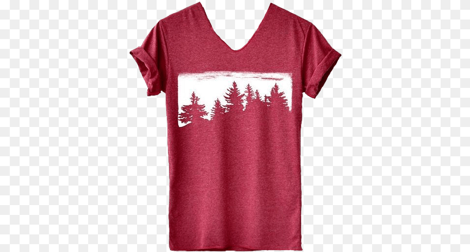 Shirt Red Forrest Cute Aesthetic Lovely Flamingo, Clothing, Maroon, T-shirt Free Png Download
