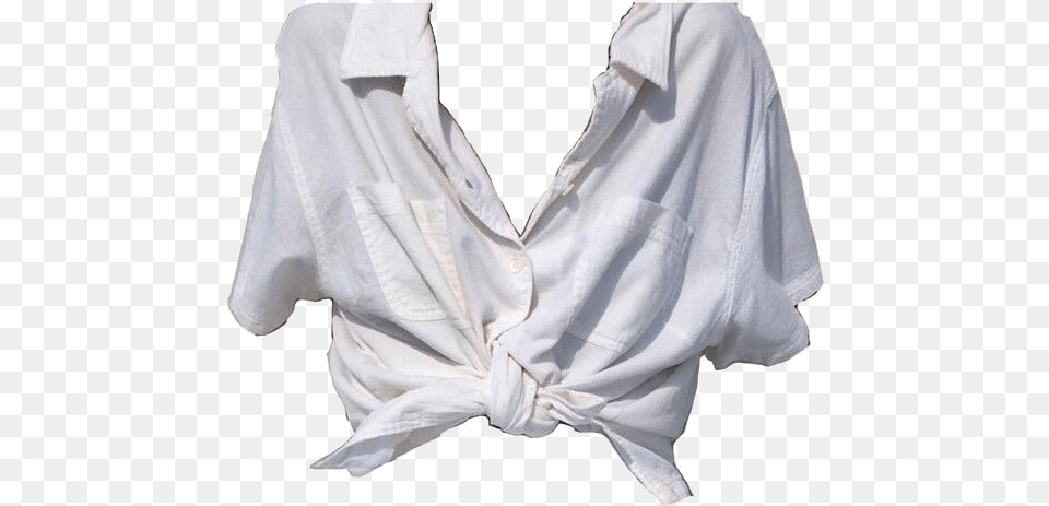 Shirt White Buttonup Croptop Cute Silk, Blouse, Clothing Png