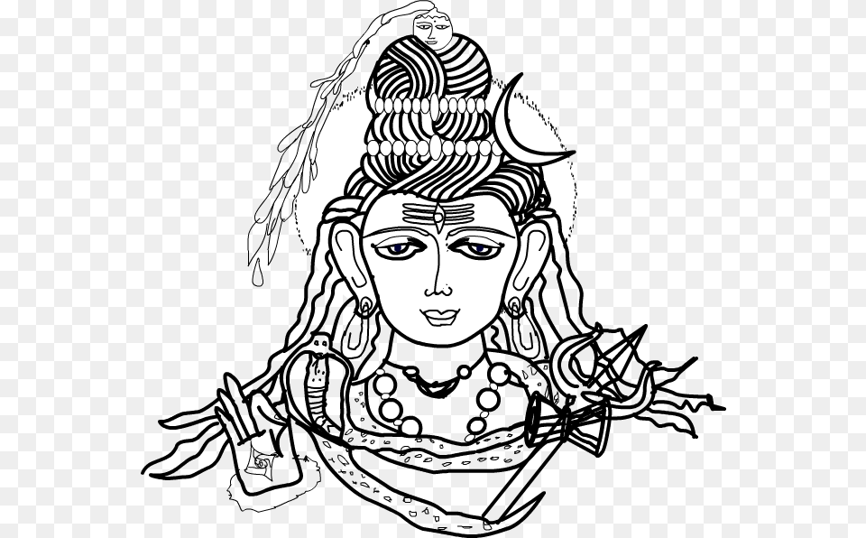 Shiva Drawing Lord Illustration Line Drawing Of Lord Shiva, Art, Face, Head, Person Free Transparent Png