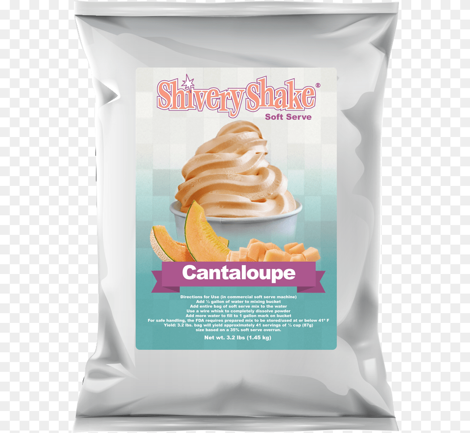 Shivery Shake Cantaloupe Soft Serve Mix Softy Ice Cream Mix Powder, Dessert, Food, Ice Cream, Frozen Yogurt Png Image