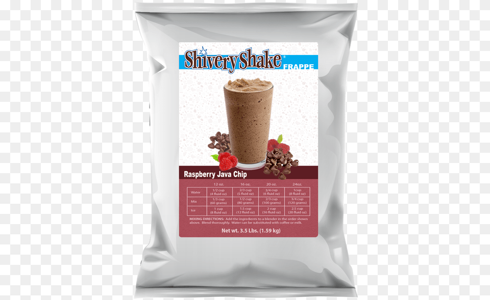 Shivery Shake Raspberry Java Chip Frappe Mix In Ice Cream Powder Bag, Beverage, Juice, Smoothie, Cup Png