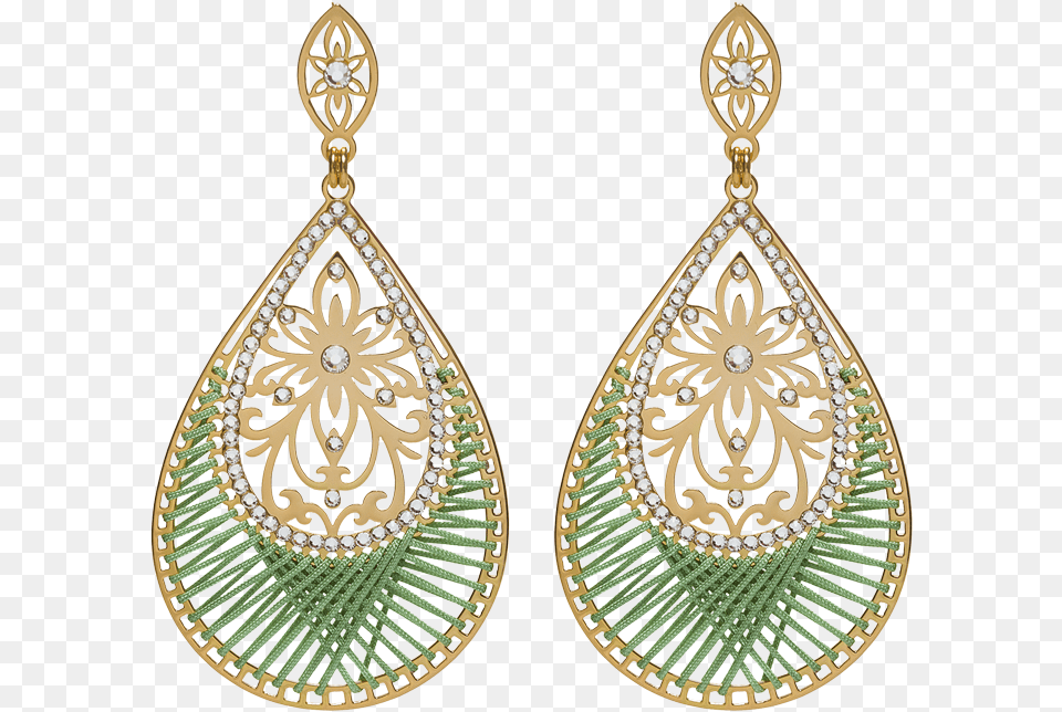 Shiyaya Earring Stud Teardrop Army Green Gold Crystal Earrings, Accessories, Jewelry, Necklace, Locket Png