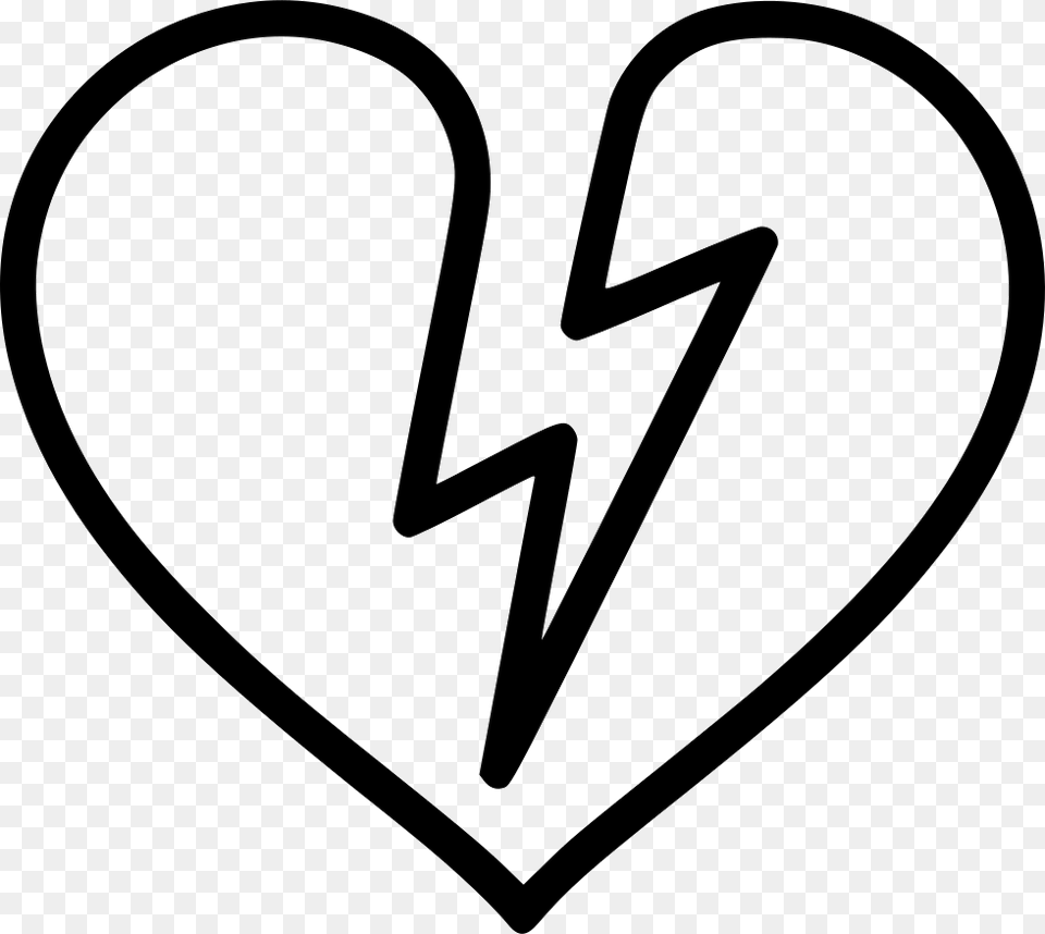Shock Broken Heart Attack Infarct Svg Icon Broken Heart Icon, Stencil Free Png Download