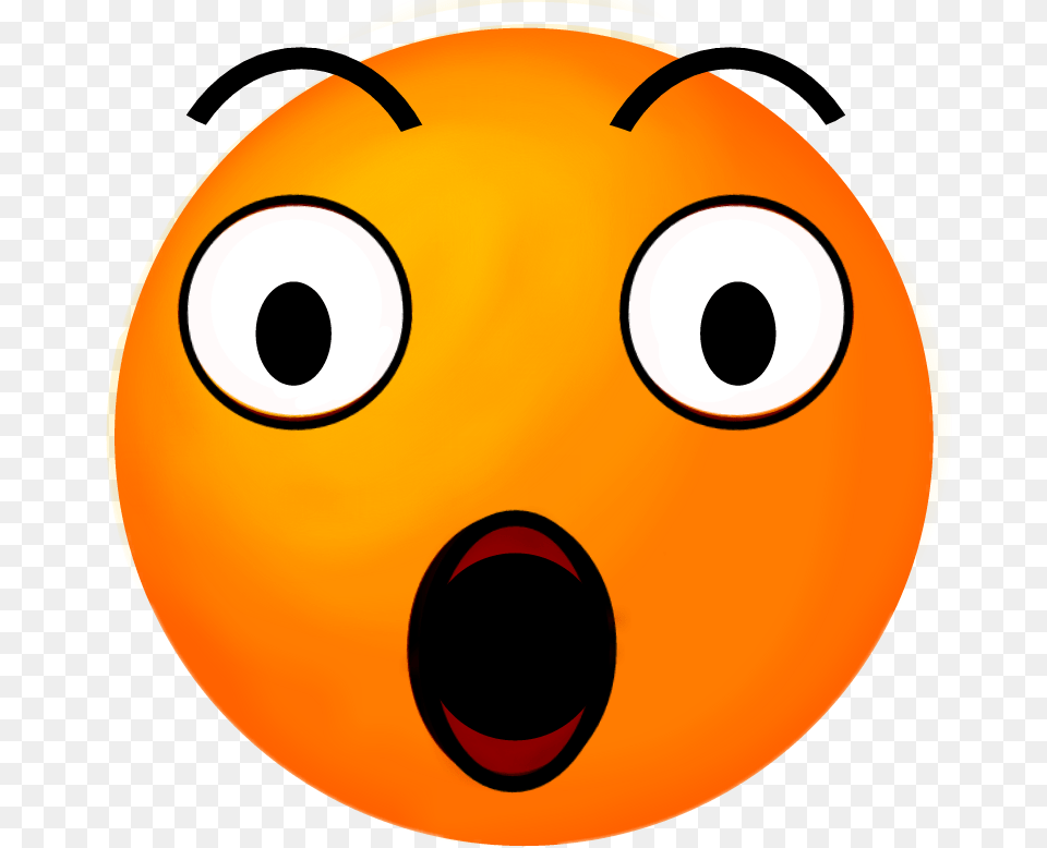 Shock Surprise Smileyface Emoticon I Had To Make This Orange Surprised Face Emoji, Sphere, Disk, Ball, Football Png