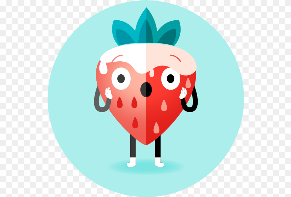 Shocked Cartoon, Strawberry, Berry, Food, Fruit Free Transparent Png