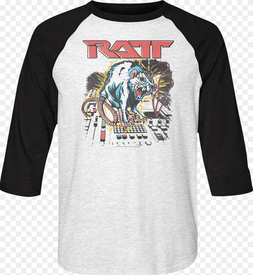 Shocked Ratt Raglan Baseball Shirt Ratt Band Art, Clothing, Long Sleeve, T-shirt, Sleeve Free Png Download
