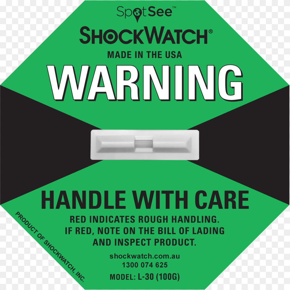 Shockwatch Label L 30 100g Sign, Advertisement, Poster Png