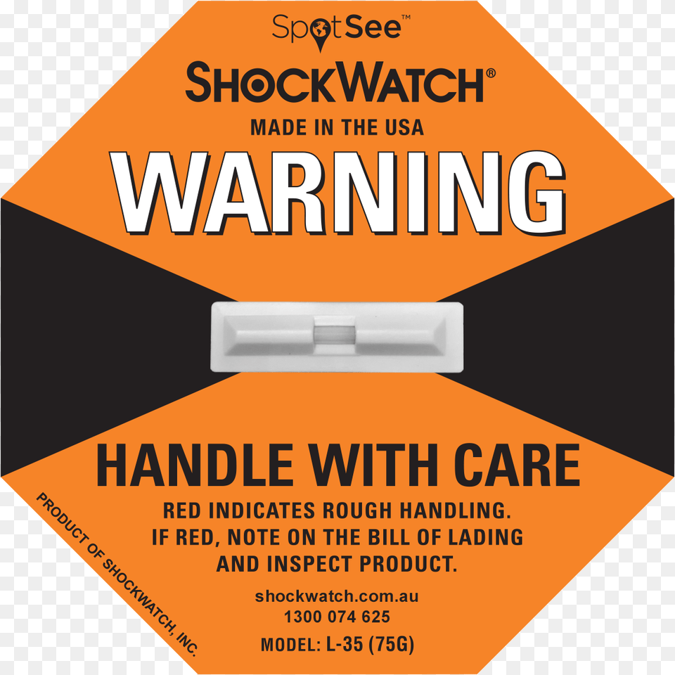 Shockwatch Label L 35 75g Shockwatch Label, Advertisement, Poster, Disk Png Image