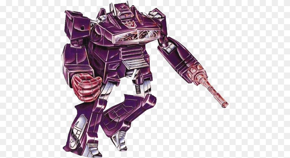 Shockwave G1 Box Art, Purple, Robot, Person Free Transparent Png