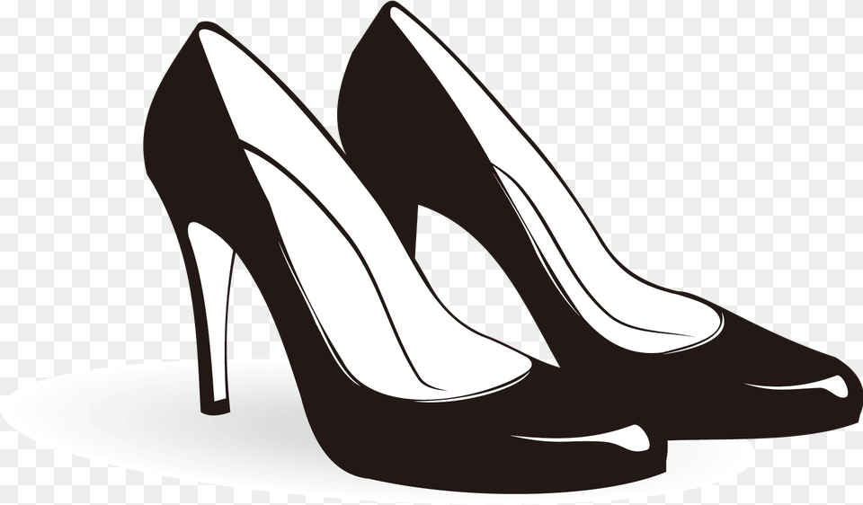 Shoe High Heeled Footwear Sneakers Clip Art High Heels Clipart Black And White, Clothing, High Heel, Animal, Fish Png Image