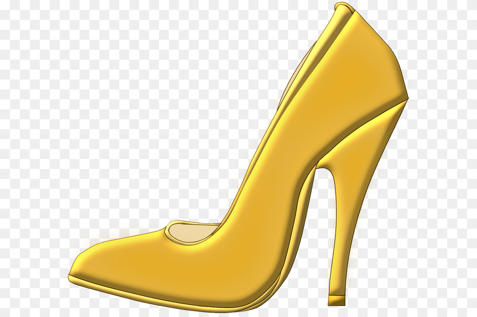 Shoe High Heeled Stack Heel 100 Photo On Mavl Gold High Heels Clipart, Clothing, Footwear, High Heel Free Png Download