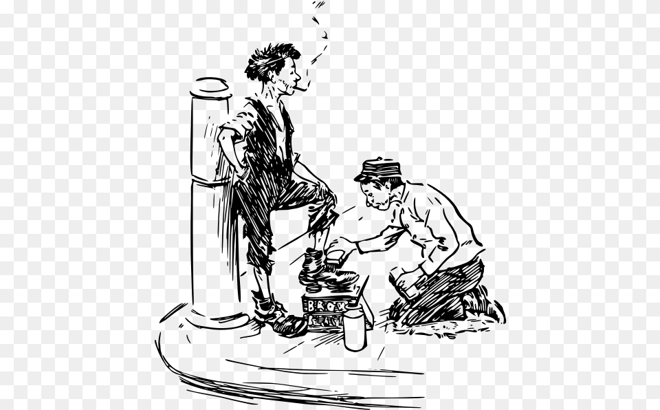 Shoe Shiner Vector Image Shoe Polisher Clipart, Gray Free Transparent Png