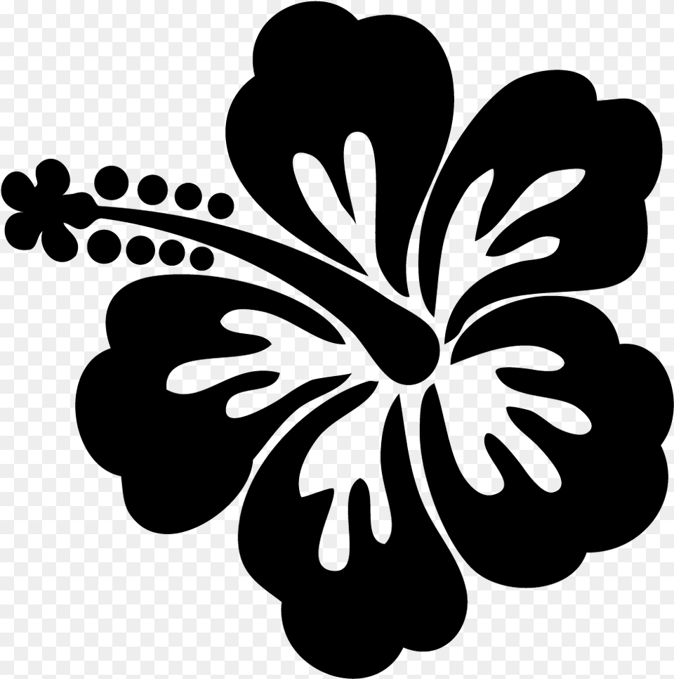 Shoeblackplant Silhouette Hawaiian Hibiscus Clip Art Hawaiian Flower Black And White, Gray Png