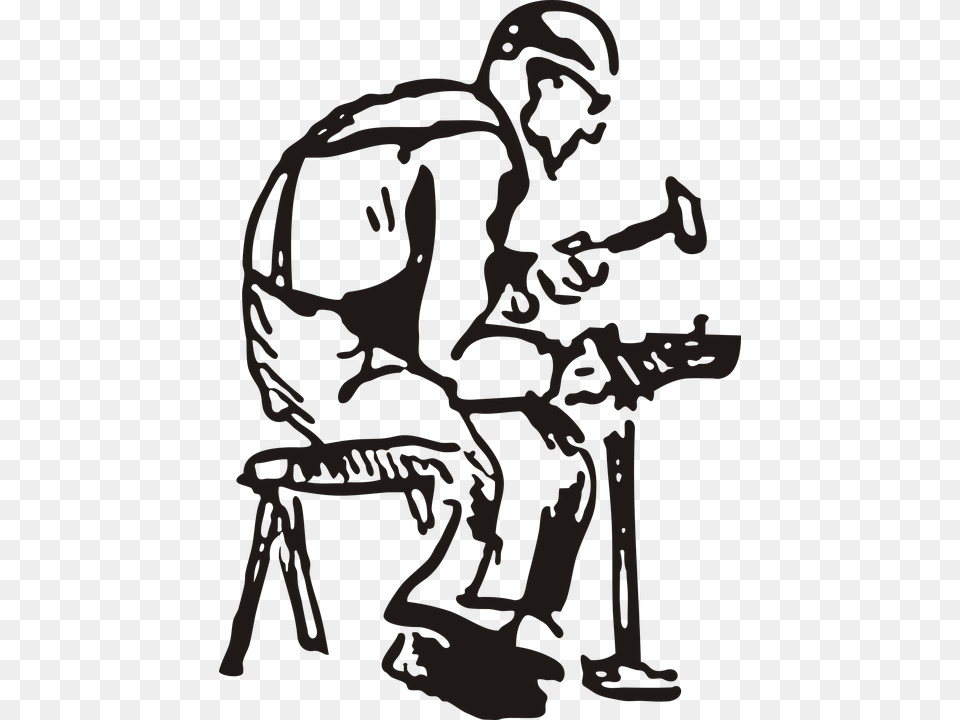 Shoemaker Crafts Repair Shoes No Background Man Portable Network Graphics, Person, Stencil Png Image
