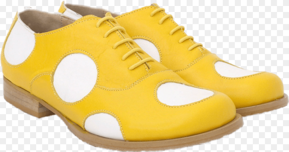 Shoes Clownshoes Yellow White Polkadot Modern Outdoor Shoe, Clothing, Footwear, Sneaker Png