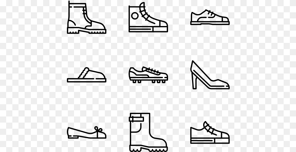 Shoes Pictogram, Gray Png Image