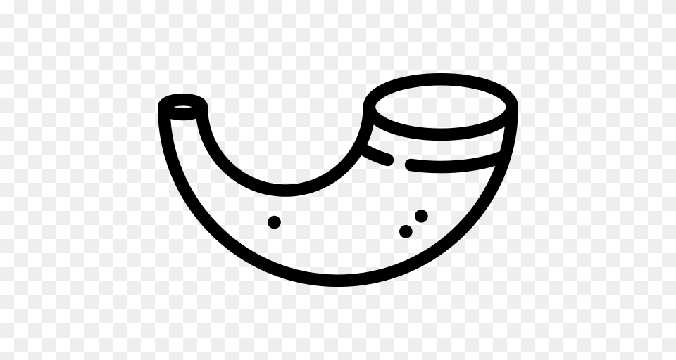 Shofar Icon, Gray Png