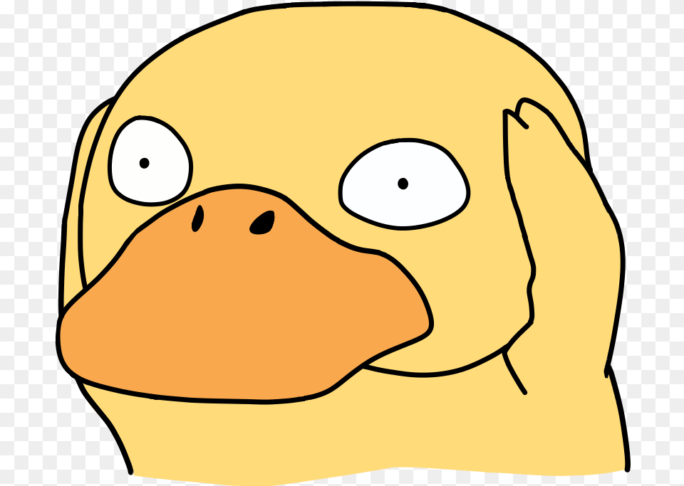 Shook Psyduck Duck Pokemon Omg Yellow Drawn Meme Freeto Pokemon Duck, Cap, Clothing, Hat Free Transparent Png