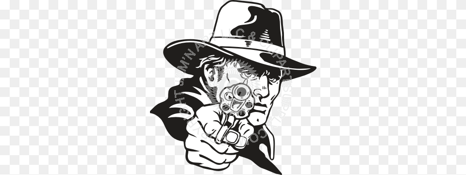 Shooter Clipart Cowboy Gun, Hat, Clothing, Person, Man Png Image