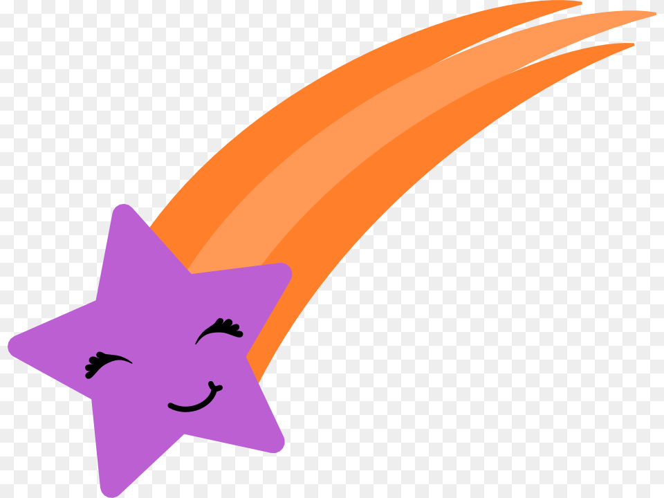 Shooting Star 4 Clip Art Purple Shooting Star, Star Symbol, Symbol, Animal, Fish Free Transparent Png