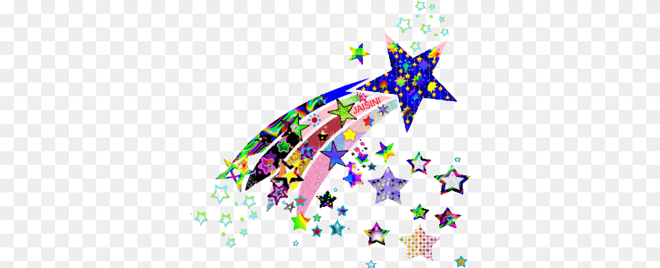 Shooting Star Art Sticker Transparent Shooting Stars Gif, Symbol, Star Symbol, Pattern Free Png Download