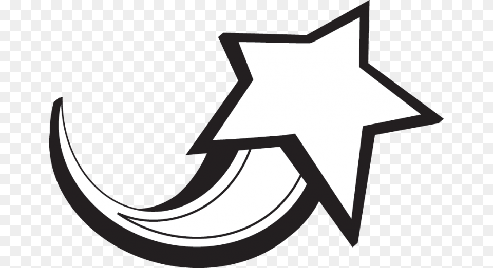 Shooting Star Clip Art Shooting Star Clip Art Black And White, Star Symbol, Symbol, Nature, Night Free Png Download