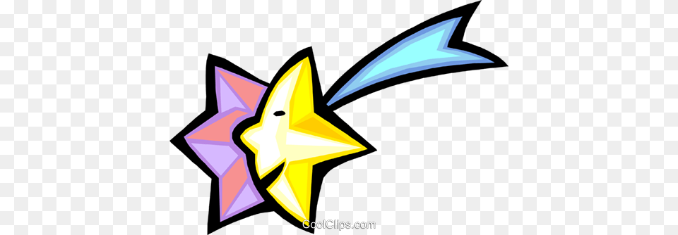 Shooting Star Royalty Vector Clip Art Illustration, Star Symbol, Symbol, Device, Grass Free Png