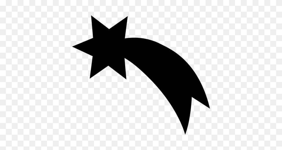 Shooting Star Silhouette, Symbol, Star Symbol, Animal, Fish Free Png Download