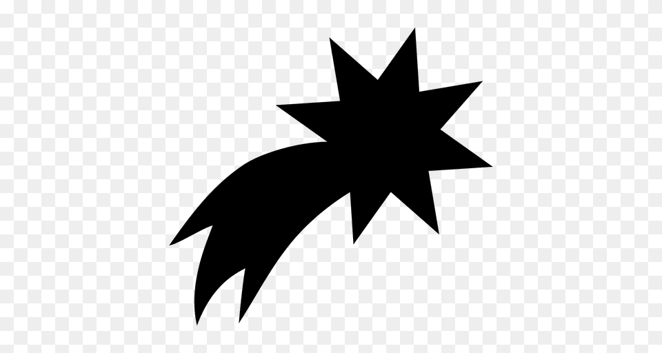 Shooting Star Silhouette, Leaf, Plant, Star Symbol, Symbol Free Png Download