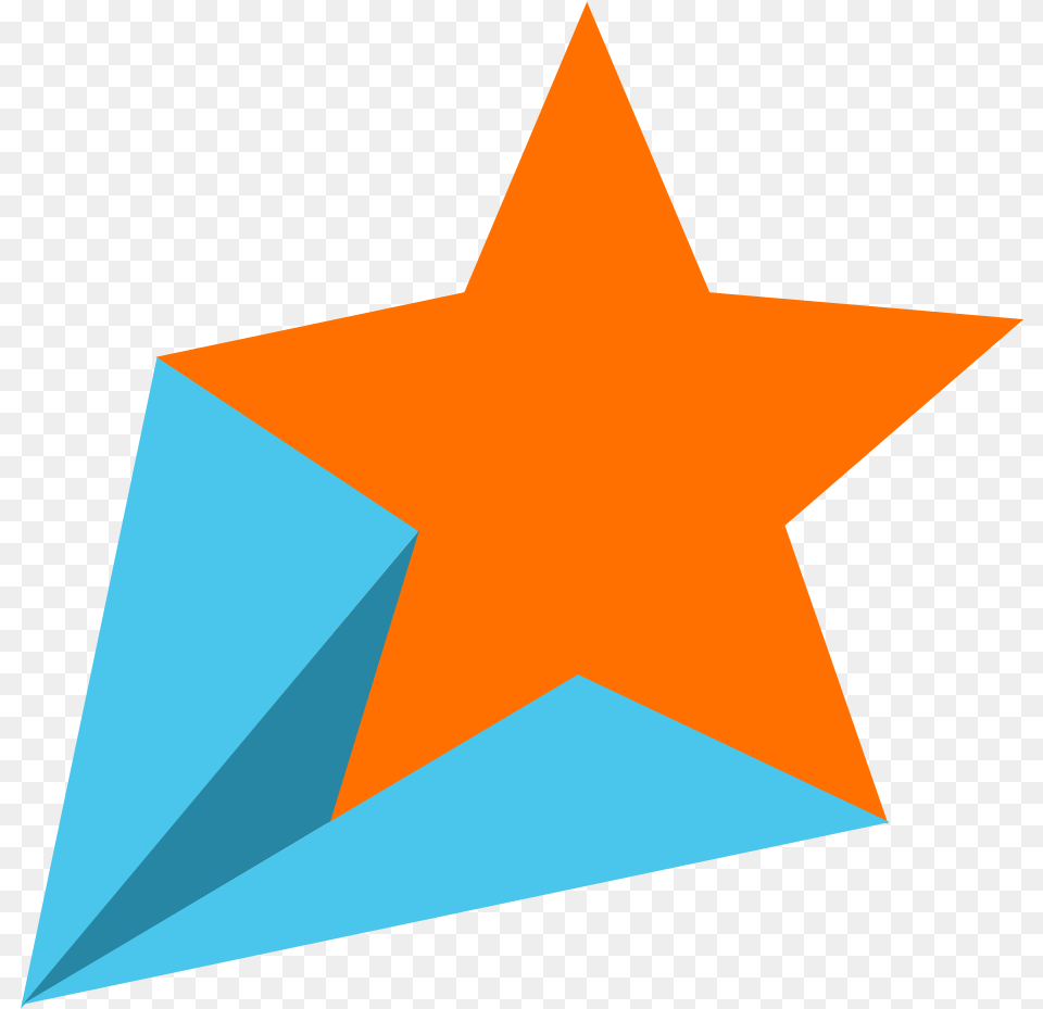 Shooting Stars Collections Blue And Orange Star, Star Symbol, Symbol, Rocket, Weapon Free Transparent Png