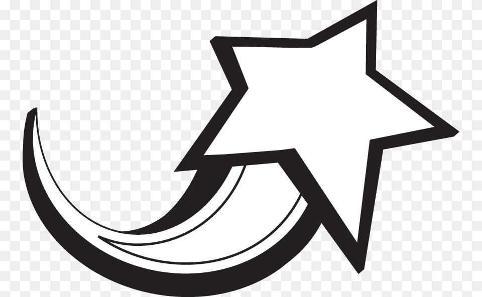 Shooting Stars Transparent Stickpng Shooting Star Clip Art, Star Symbol, Symbol, Bow, Weapon Png
