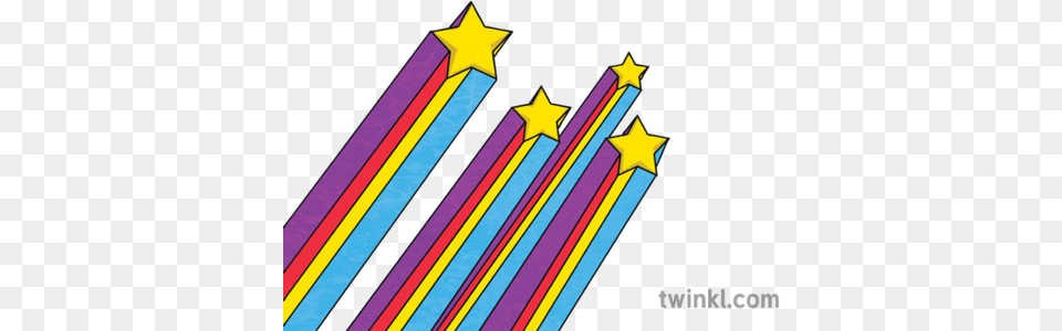 Shooting Stars With Rainbow Trails Graphic Design Png