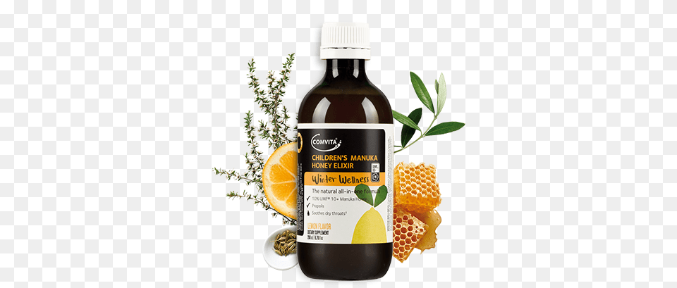 Shop Children39s Manuka Honey Elixir With Lemon Comvita Children39s Manuka Honey Elixir 200 Ml Lemon, Syrup, Food, Seasoning, Herbal Free Png Download