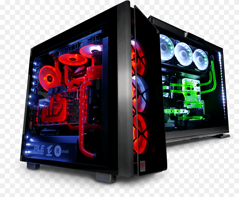 Shop Cooling Water Cooling Ple Computers Black And Red Watercooled Pc, Computer Hardware, Electronics, Hardware, Light Free Png Download