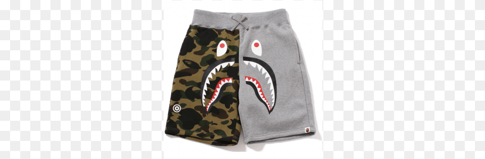 Shop For A Bathing Ape Bape Split Shark Face Camo Shorts Bape Shark Face Shorts, Clothing, Swimming Trunks, Vest Free Png Download