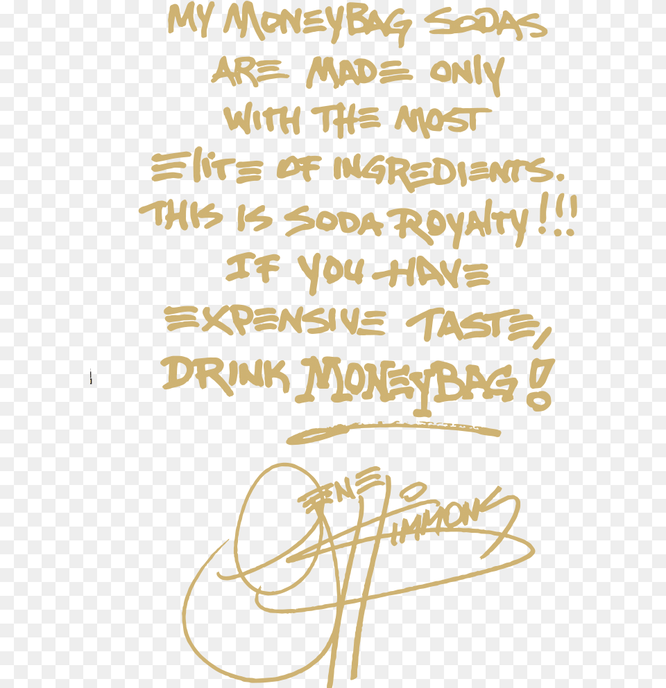 Shop Gene Simmons Moneybag Soda Handwriting, Text, Calligraphy Free Png Download