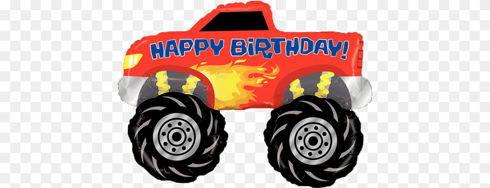 Shop Giant Monster Truck Happy Birthday Balloon, Wheel, Machine, Transportation, Vehicle Free Transparent Png