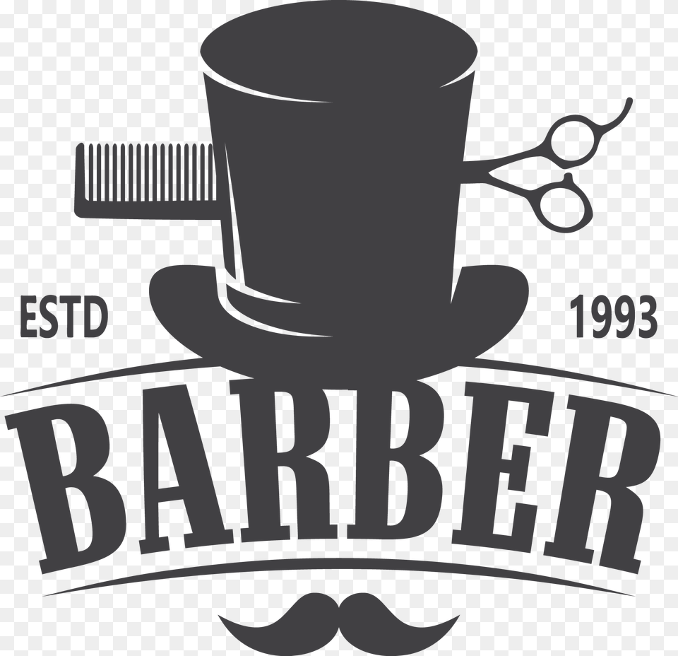 Shop Hairstyle Hairdresser Vector Barber Logo Comb Coffee Cup Free Transparent Png