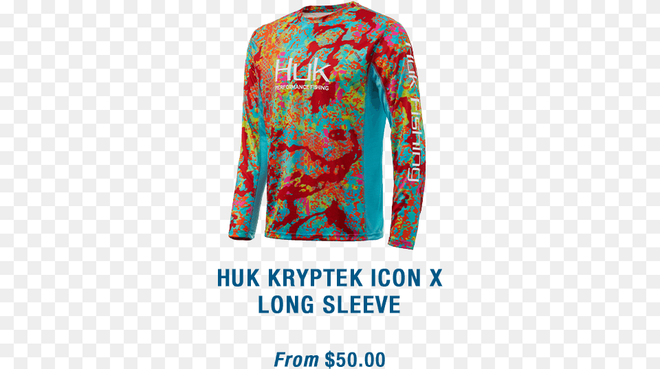 Shop Huk Icon X Kryptek Camo Long Sleeve, Clothing, Long Sleeve, Coat, Pattern Free Png