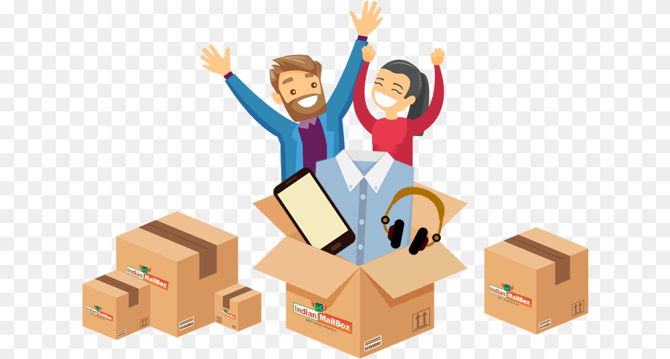 Shop In Any Online Store And Ship The Item To Your Illustration, Box, Cardboard, Carton, Package Png Image