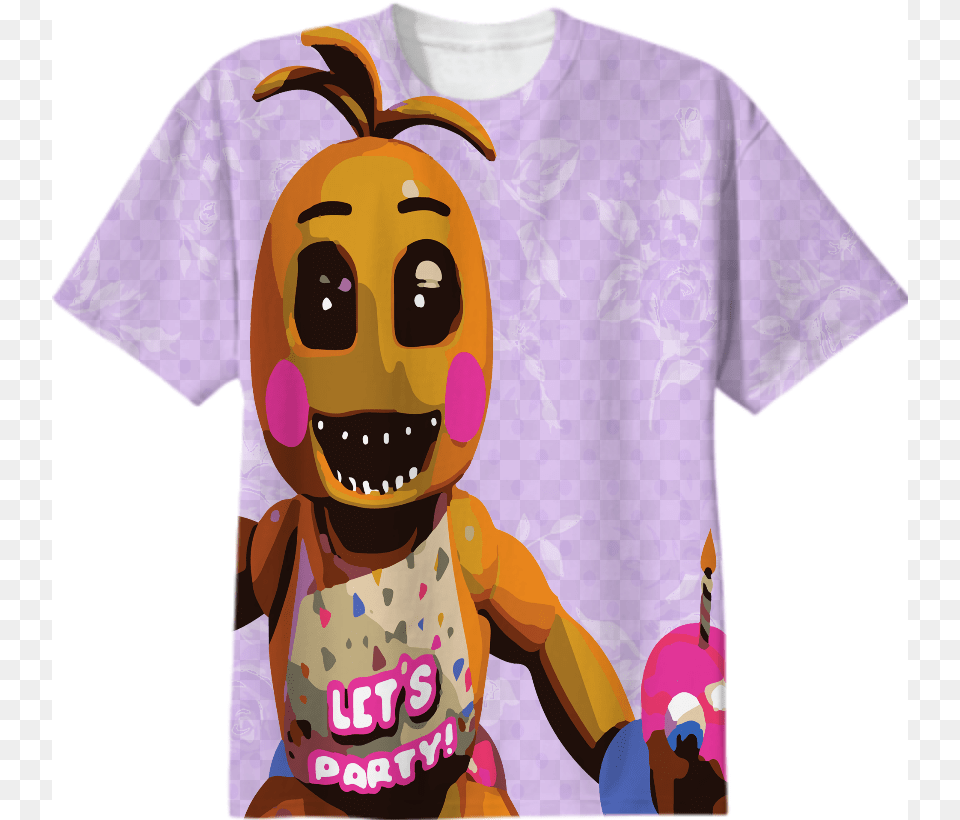Shop Kawaii Toy Chica Cotton T Shirt By Hipster Chicken Kawaii Toy Chica, Applique, Clothing, Pattern, T-shirt Png