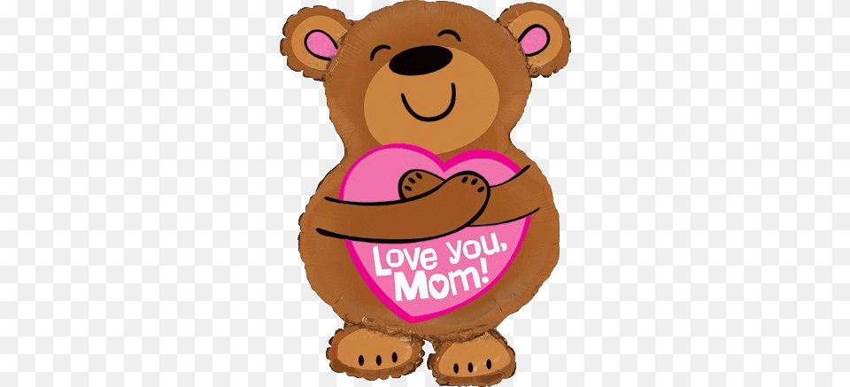 Shop Love You Mom Bear Hug Balloon, Toy, Teddy Bear Free Png Download